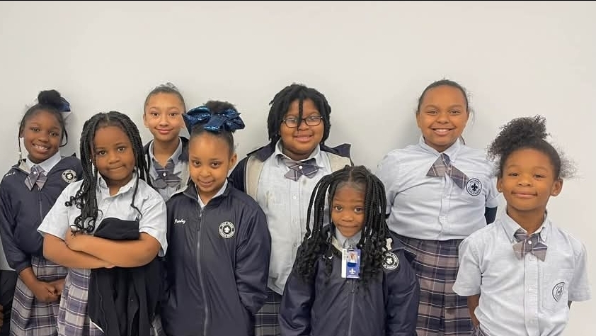 Holy Family Catholic School elementary students in uniform